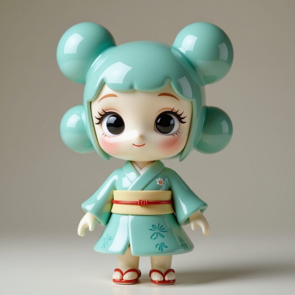 Porcelain Figure with Ceramic Texture, Veining, and Finish