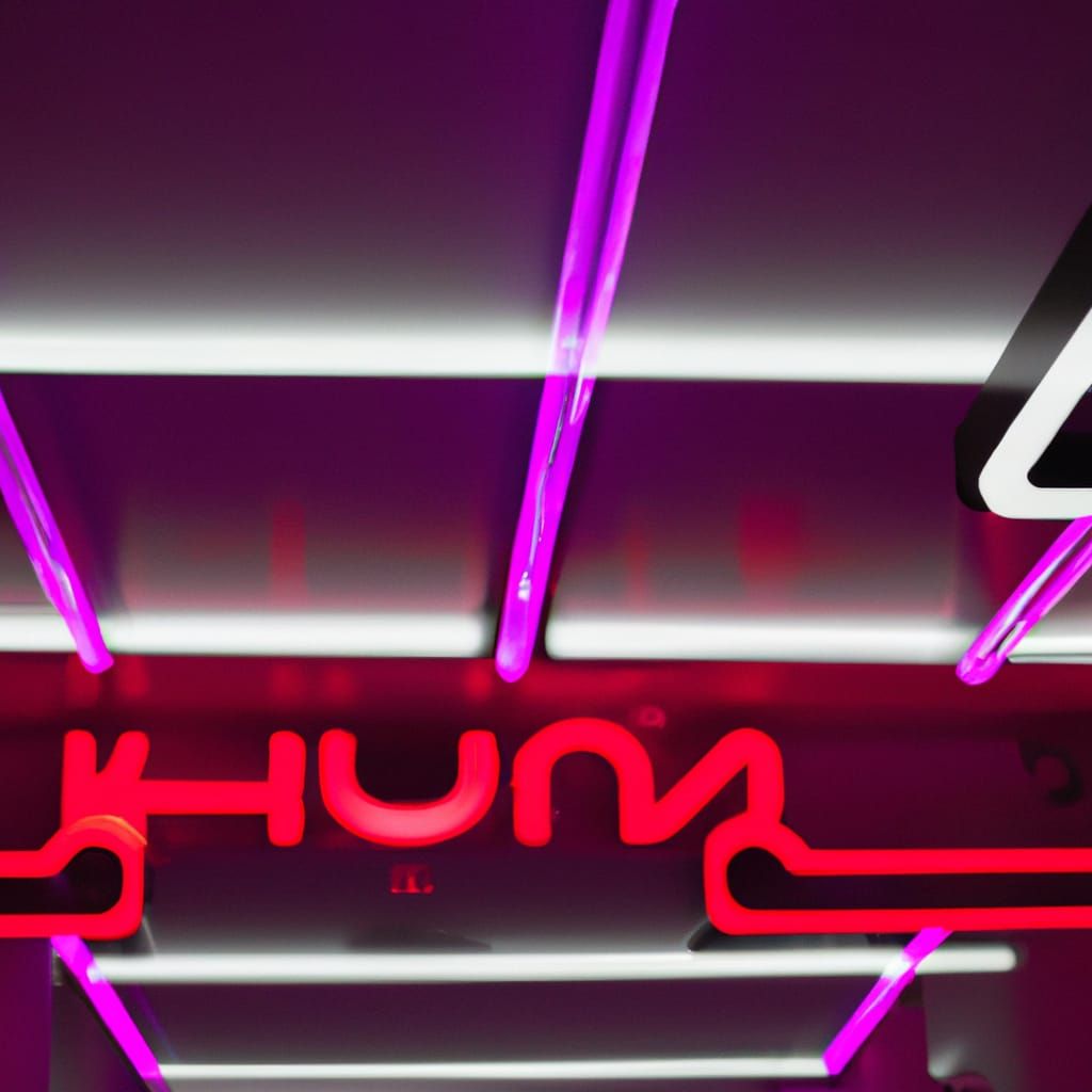 Futuristic Interior with Neon Elements in Professional Photo