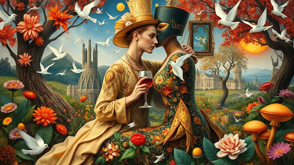 Surreal Garden Party in a Fantasy Style