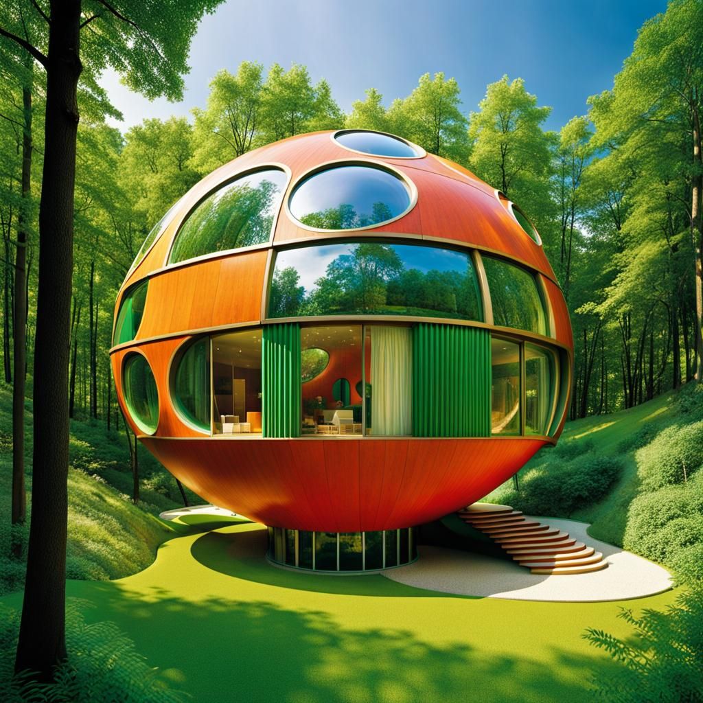 Futuristic Bioarchitecture House with Dappled Lighting