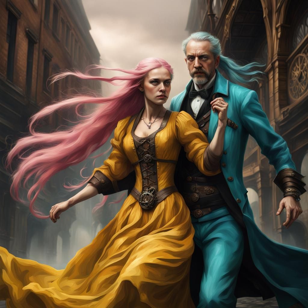 Steampunk Action: Woman and Man United