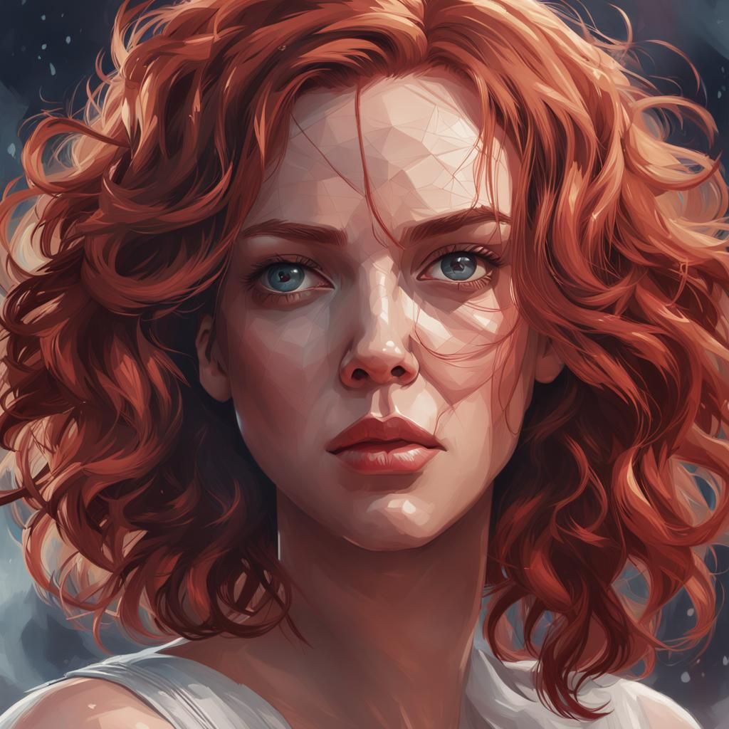 Black Widow Portrait in Art Nouveau Style