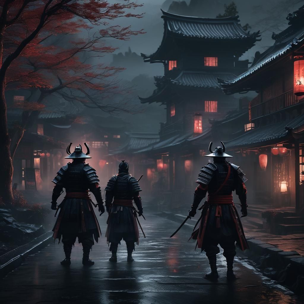 Samurai Clash in Sci-Fi Japanese Village