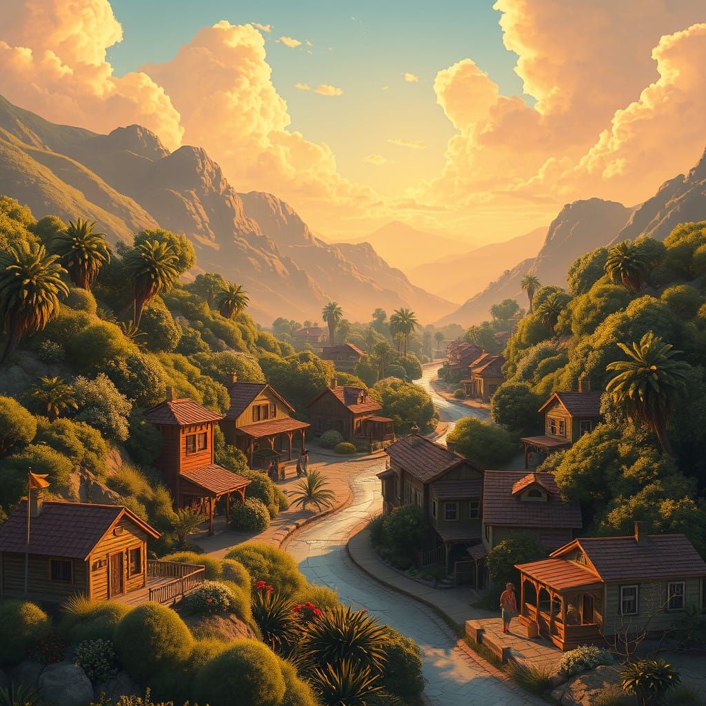 Surreal Valley Oasis in a Mystical Era