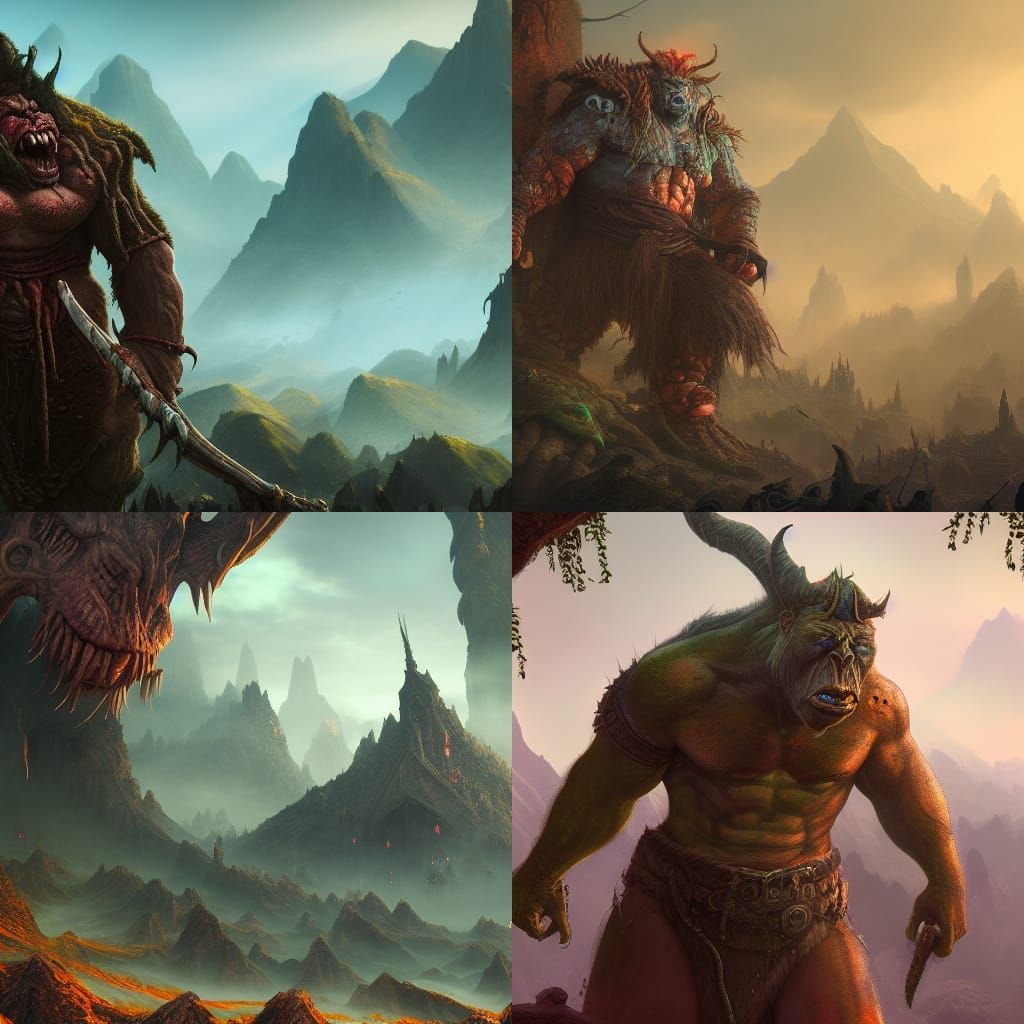 Detailed Orc Matte Painting in Deep Color