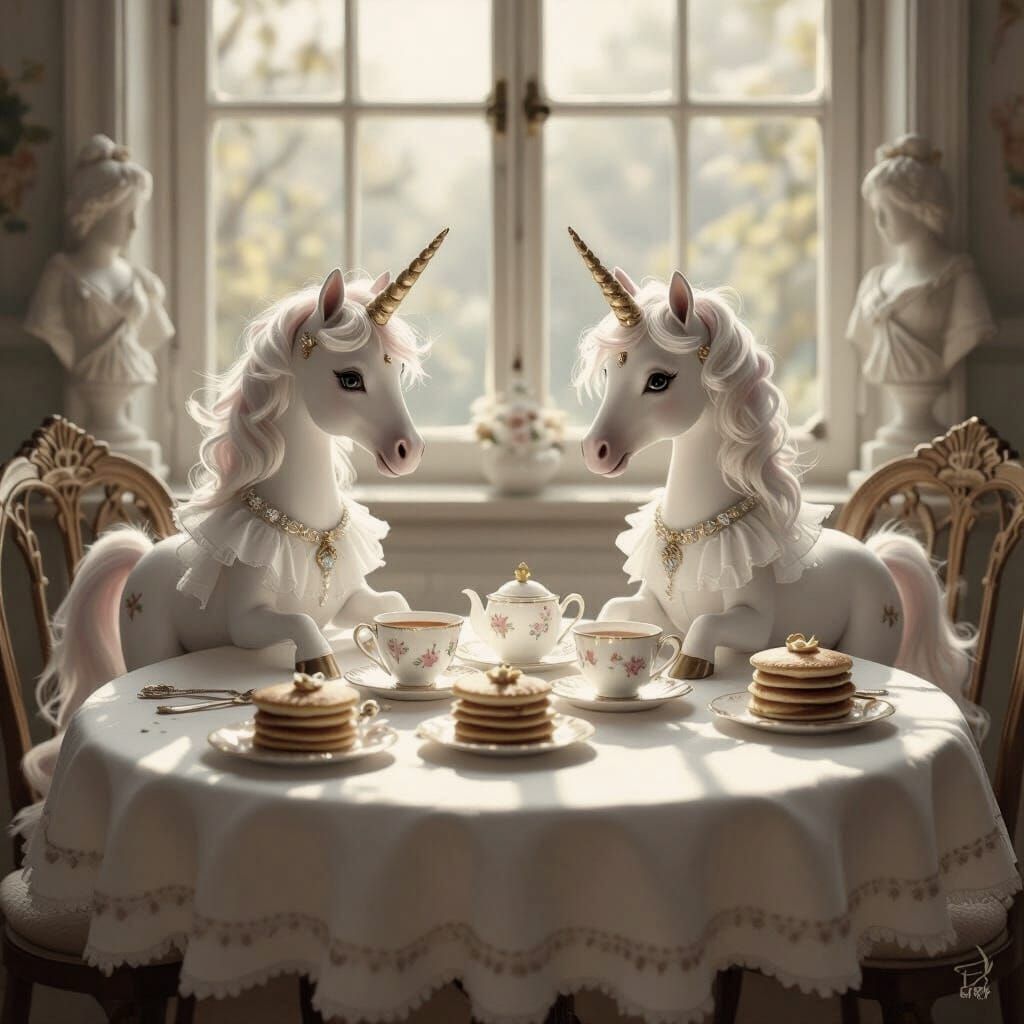Toy Unicorns Host a Tea Party