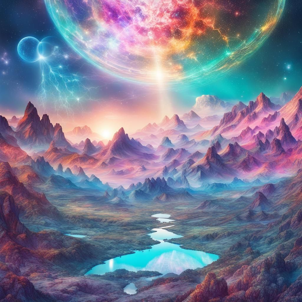 Astral Landscape in Double Exposure Style