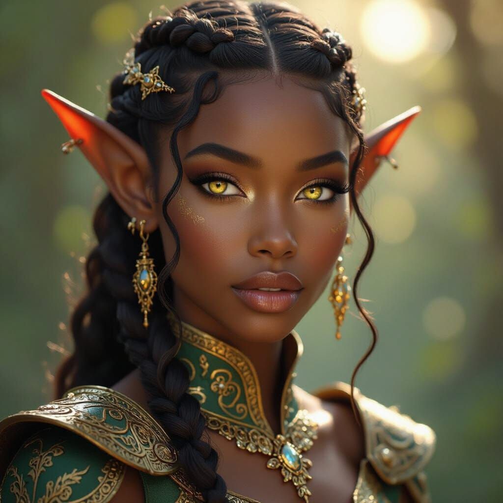 African American Sun Elf Princess Portrait