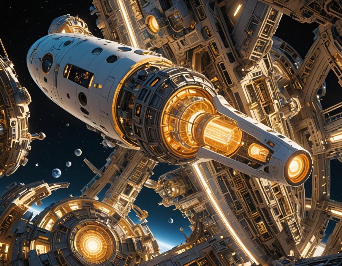 Atompunk Orbital Laboratory in Space as Digital Art