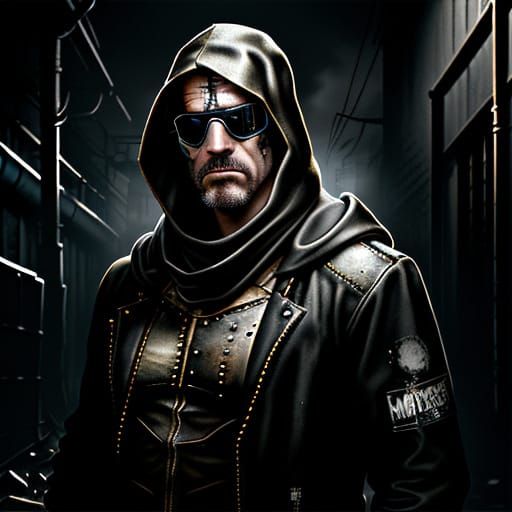 Gritty Murraypunk Figure Emerges from Dark Alleyway