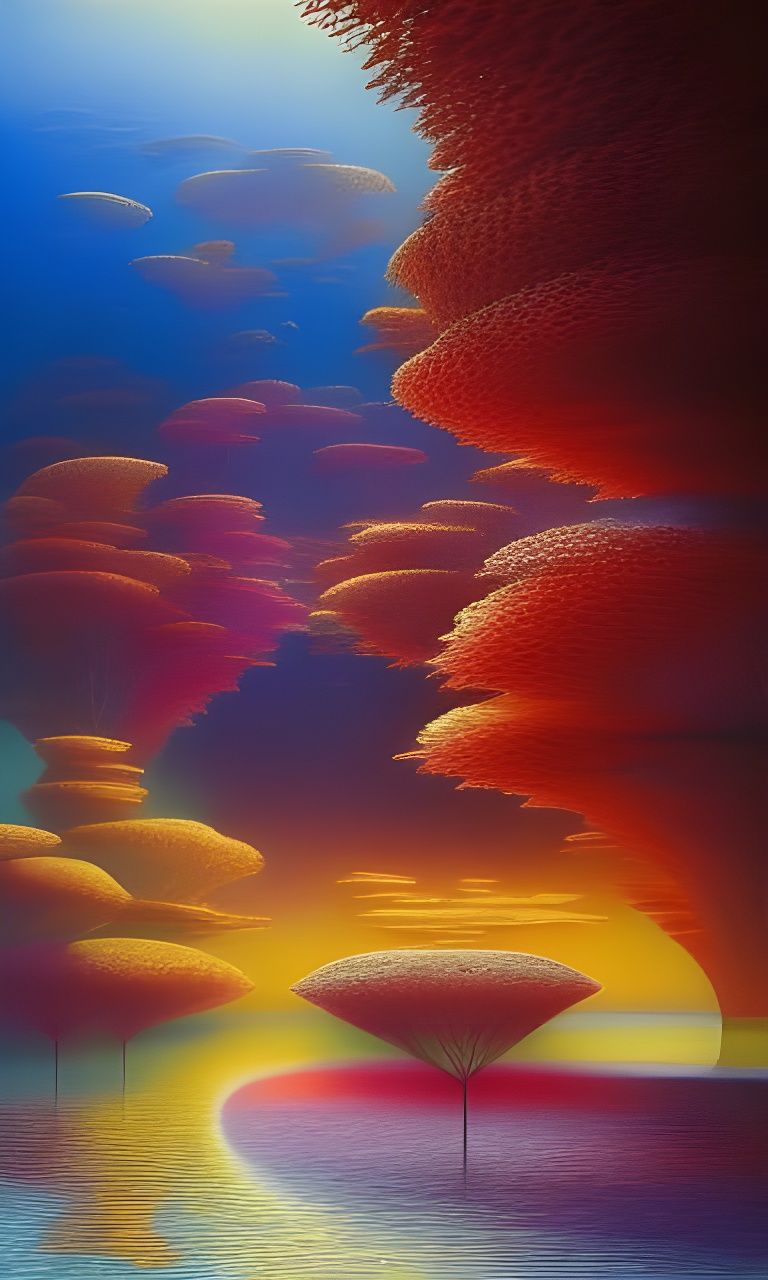 Ethereal Submarine City at Sunset in Steamnouveau Style