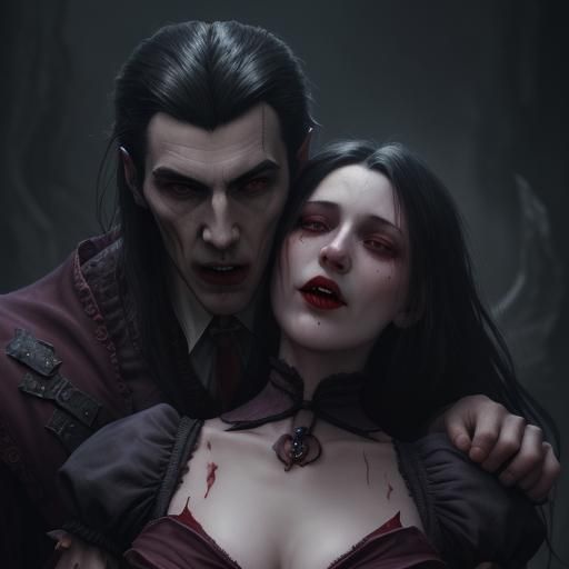 Dracula's Bite: A Fantastical Matte Painting