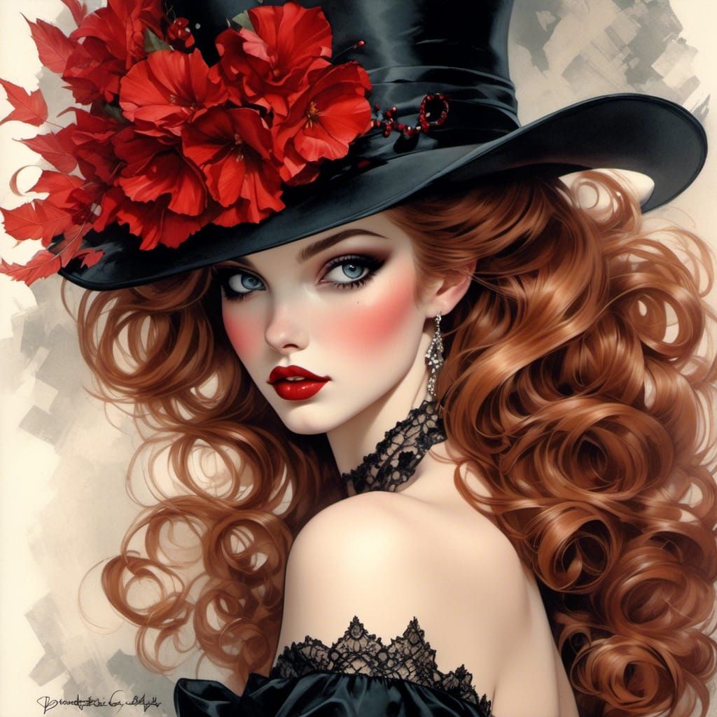 Parisian Dancer in Vargas Pin-up Style