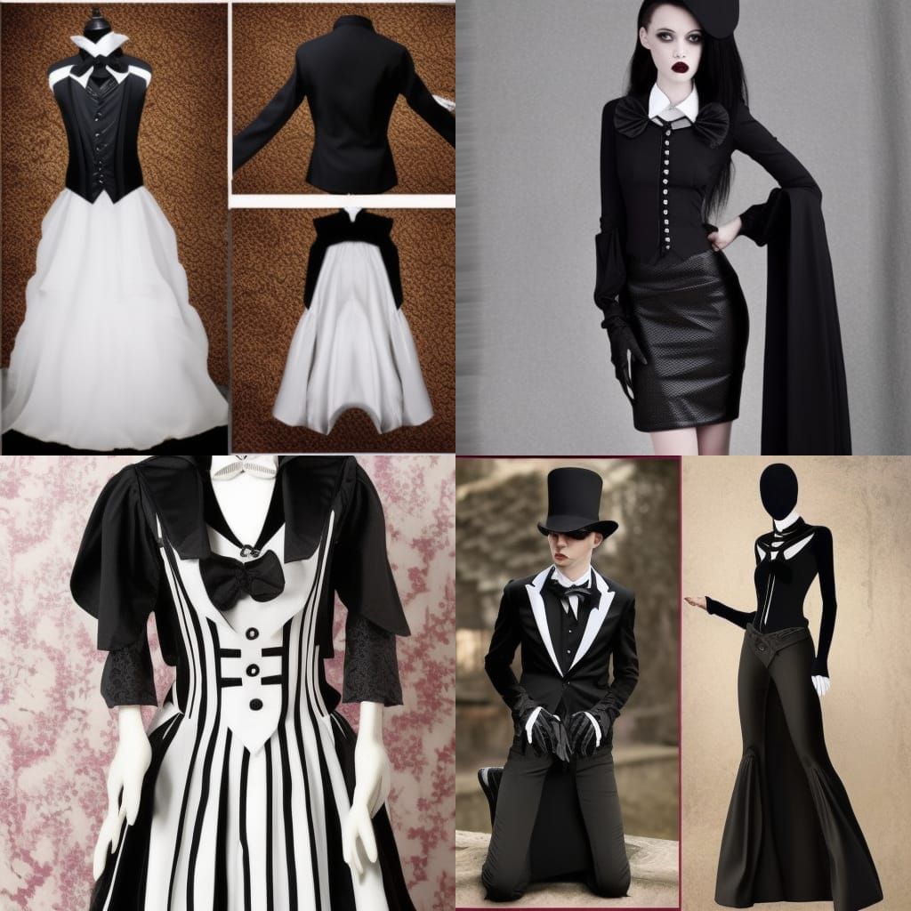 Gothic Fashion Collection: Tailcoats, Dresses, and More