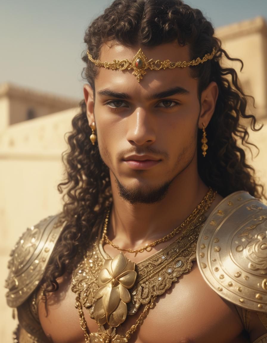 Mullato King in Lavish Palace: Cinematic Portrait