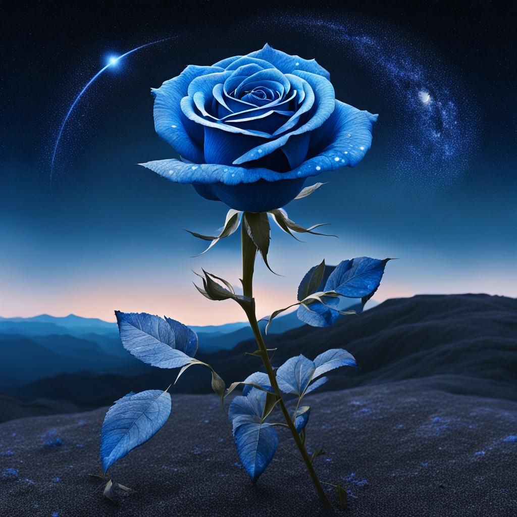 The night bloom of the blue rose