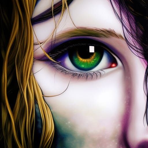 Enchanted Night: Hyperdetailed Eyes in Oil on Canvas