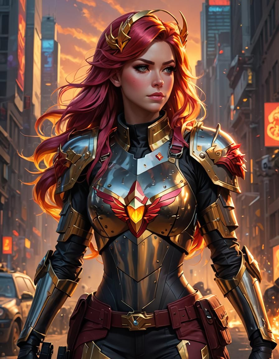 Sunset Shimmer in Military Armor, Graffiti Art