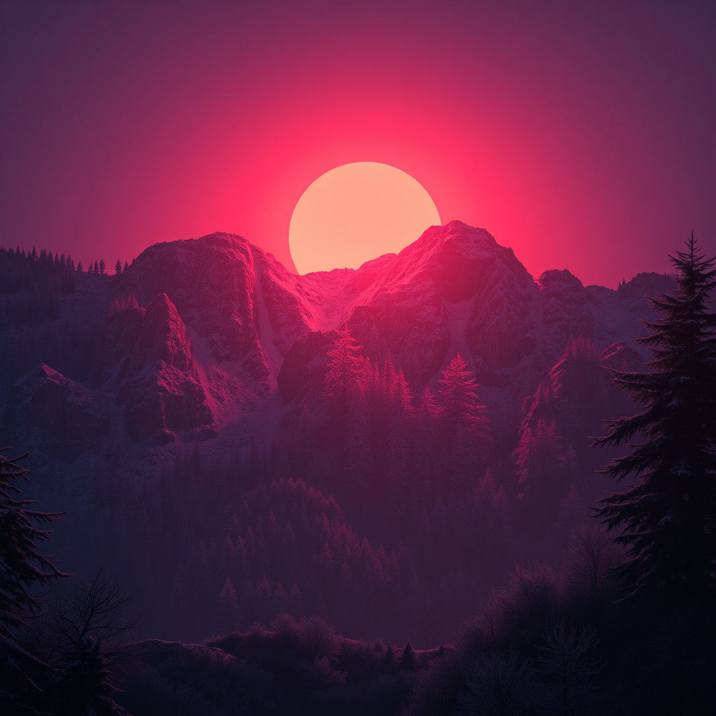 Luminous Fractal Peony with Flowing Neon Ribbons