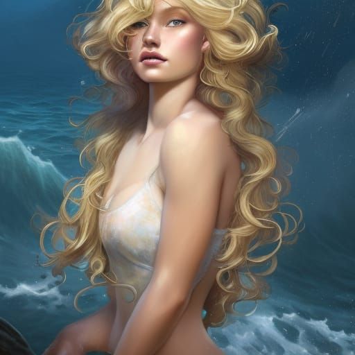 Mermaid Princess Portrait in Hyperdetailed Digital Art