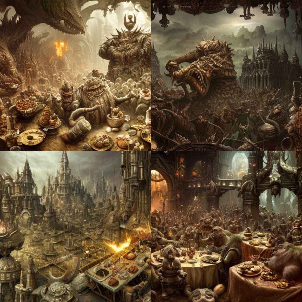 Epic Feast: A Detailed Digital Matte Painting
