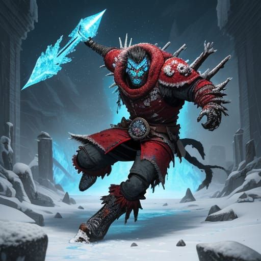 Blizzard Harbinger: Undead Ice Zombie in Snowstorm