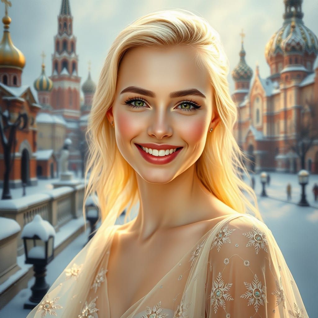 Soviet Goddess of Light in Winter Moscow