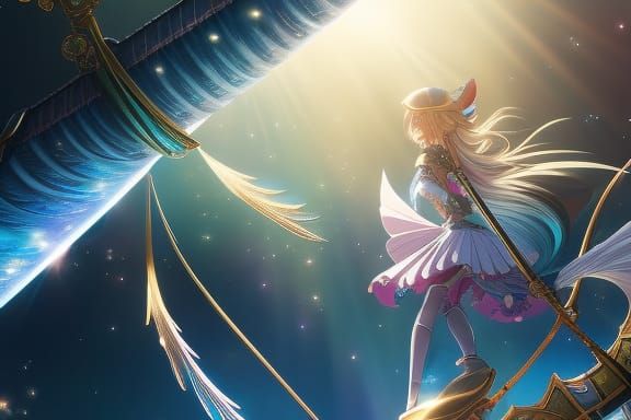 Intricate Anime Key Visual with Magical Sparkles