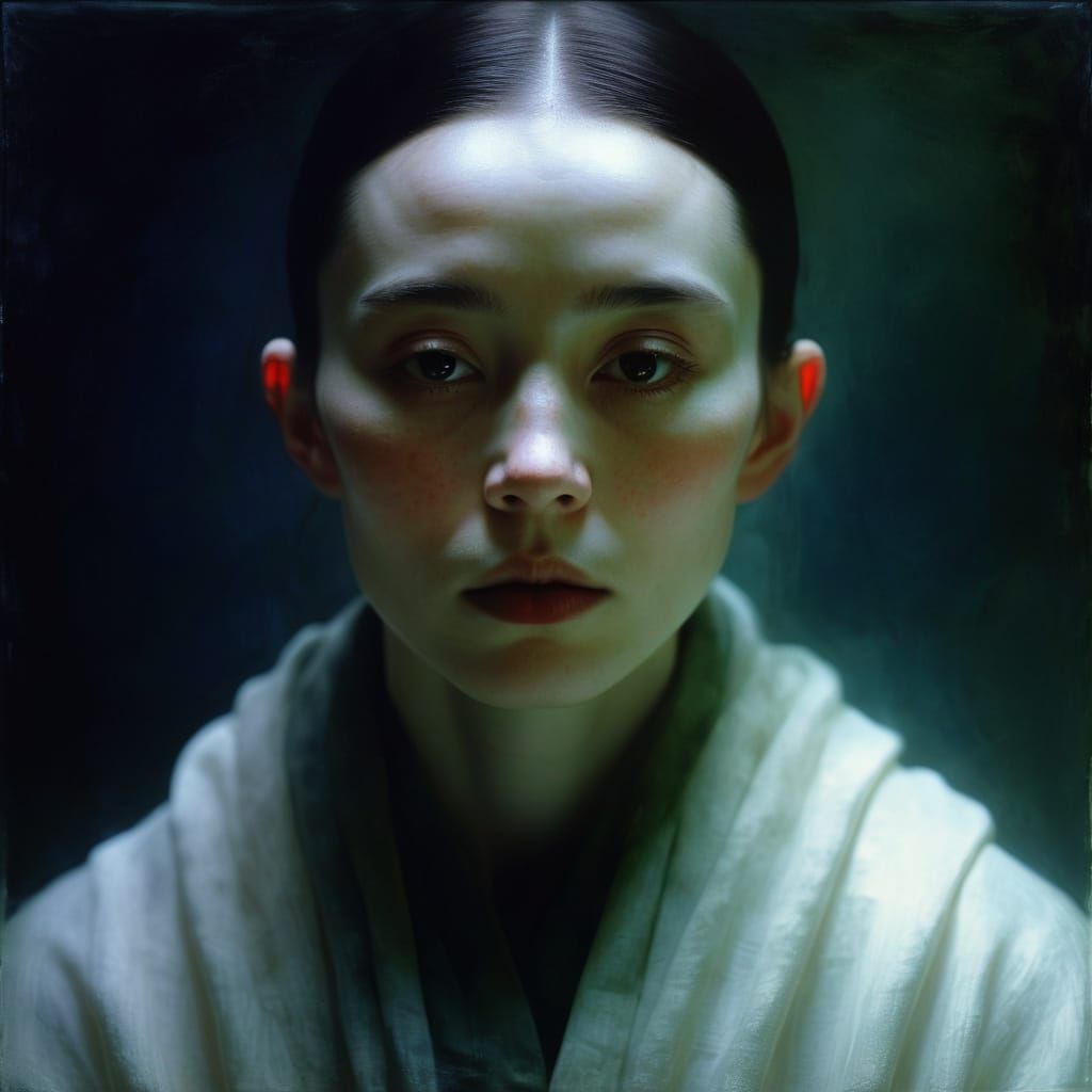 Enigmatic Minimalist Portrait with Translucent Light