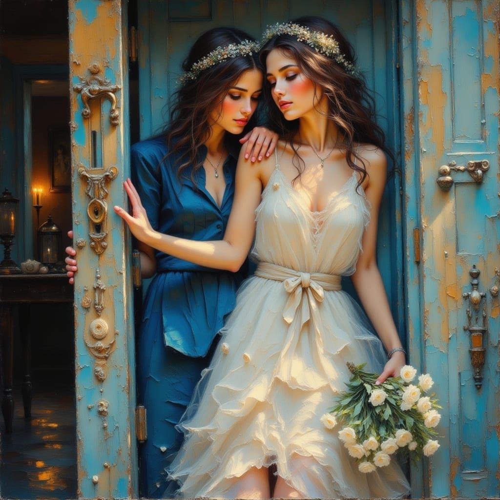 Faded Memories of Love in Impasto Oil Painting