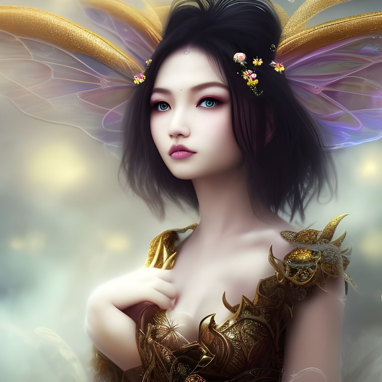 Beautiful Faerie Princess Portrait in Hyper-Realistic Style