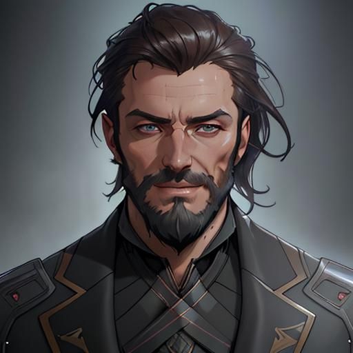 Scottish Man in Dark Suit: Detailed Portrait