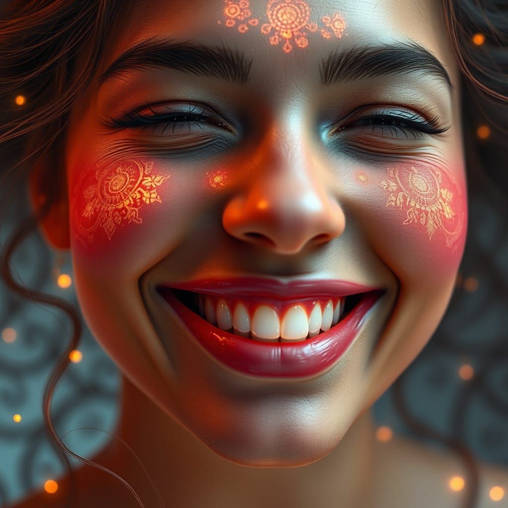 Joyful Woman Radiates Ethereal Beauty