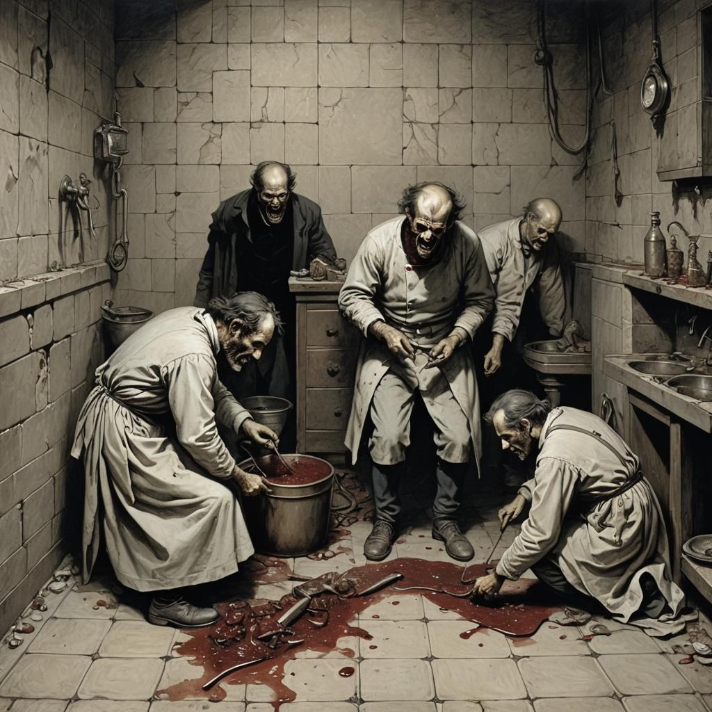 Creepy Dentist Extracting Molars in Horror Style