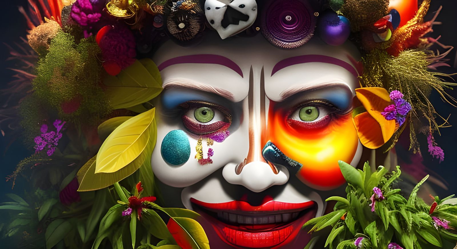 Sci-Fi Horror Clown in Contemporary Art Style