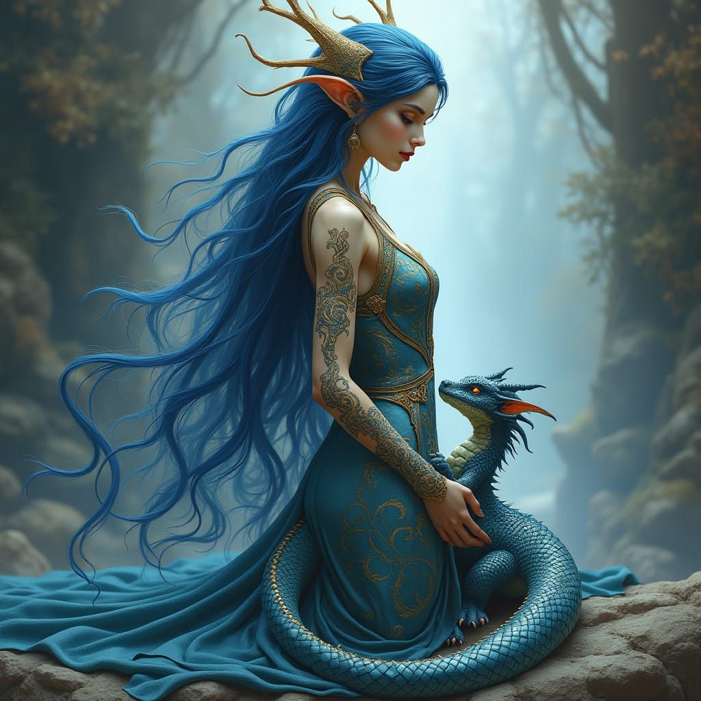 Ethereal Dragon Half-Elf in Regal Splendor