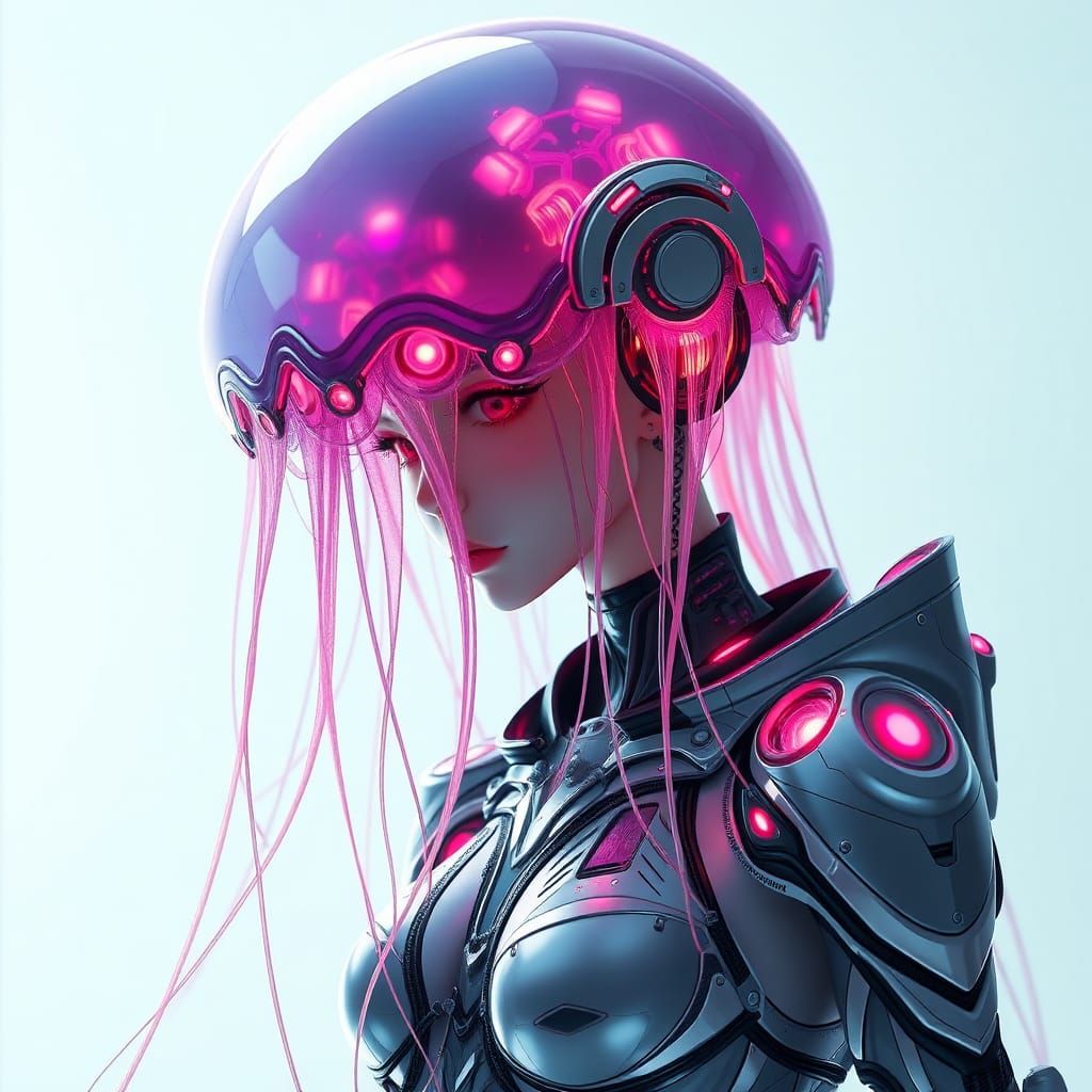 Jellyfish Alien Woman in Anime Style