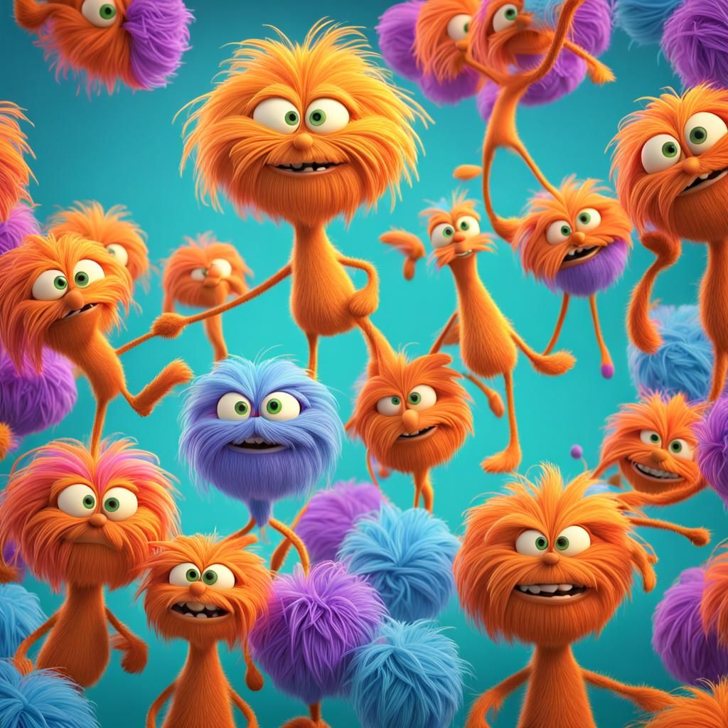 Lorax Noodle Character in Pixar-Style 3D Art
