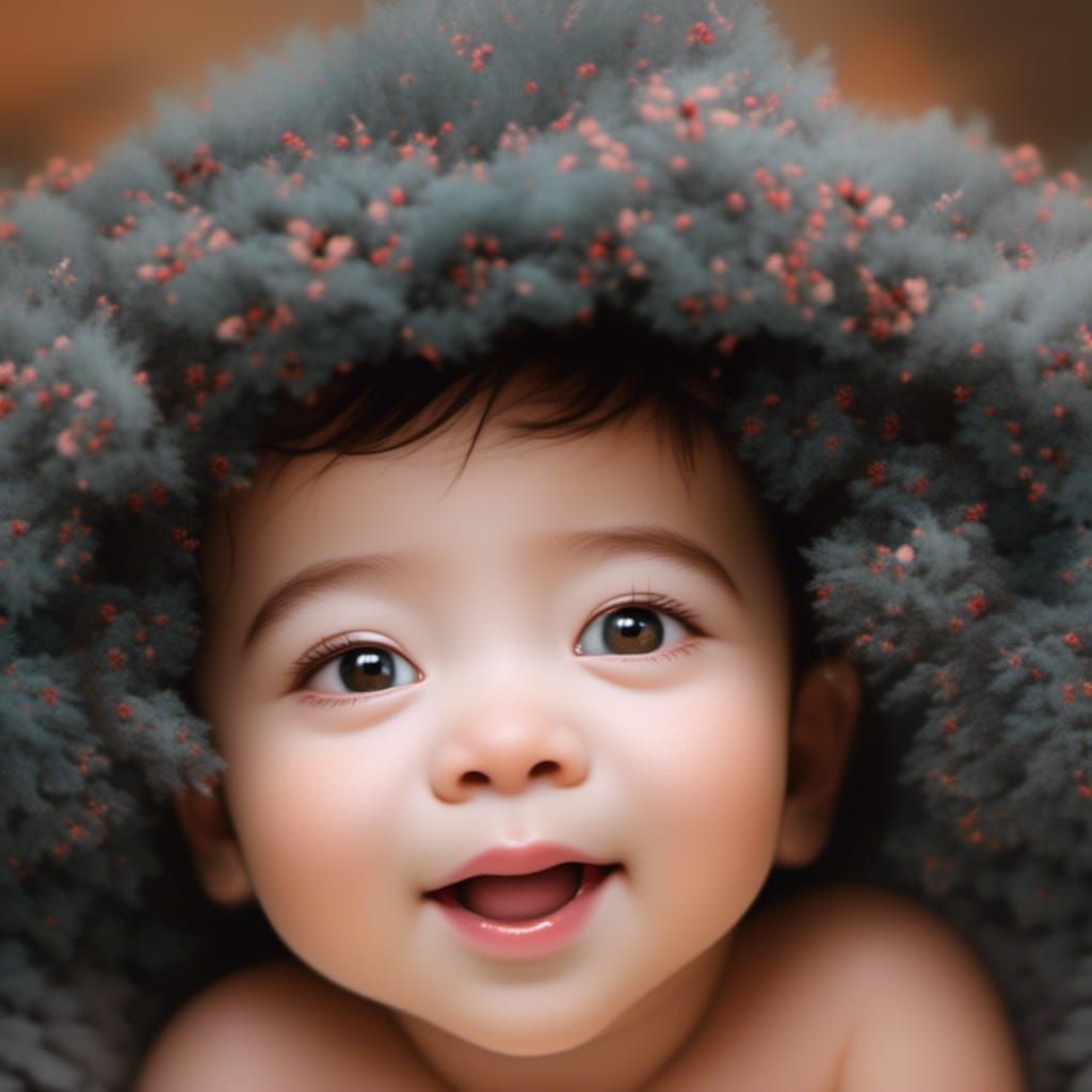 Beautiful Infant Portrait Expressing Gratitude and Wonder