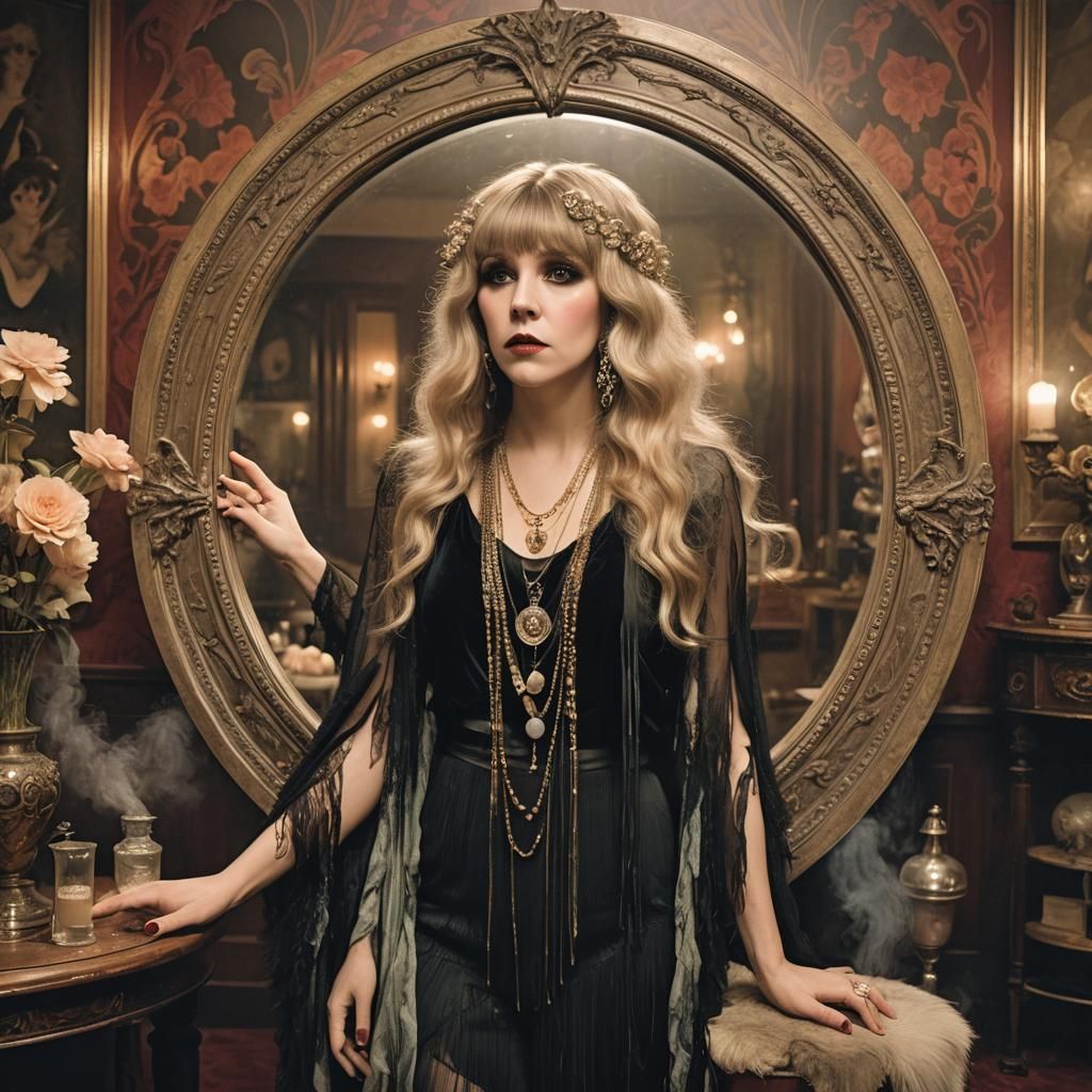 Stevie Nicks as Art Nouveau Flapper Casting Spell