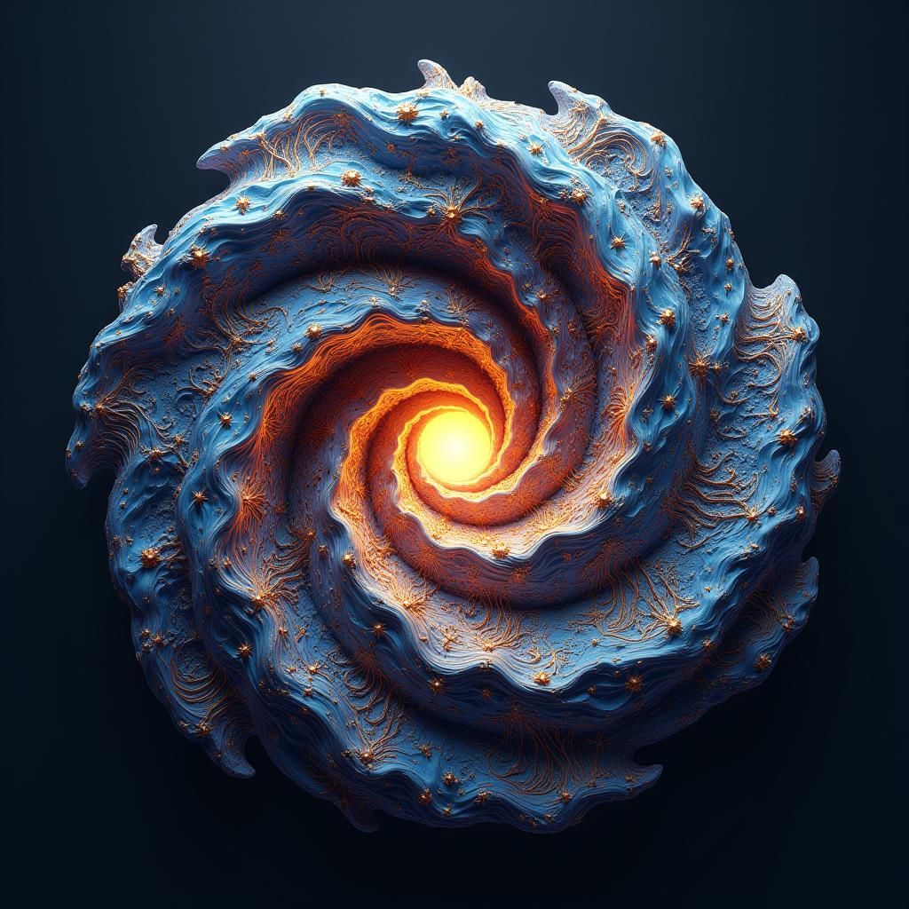 Abstract Fractal Logo in 3D Shading