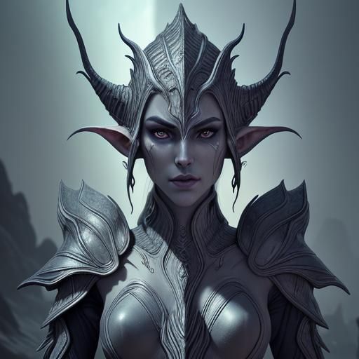 Arcane Altmer High Elf in Coral Armor