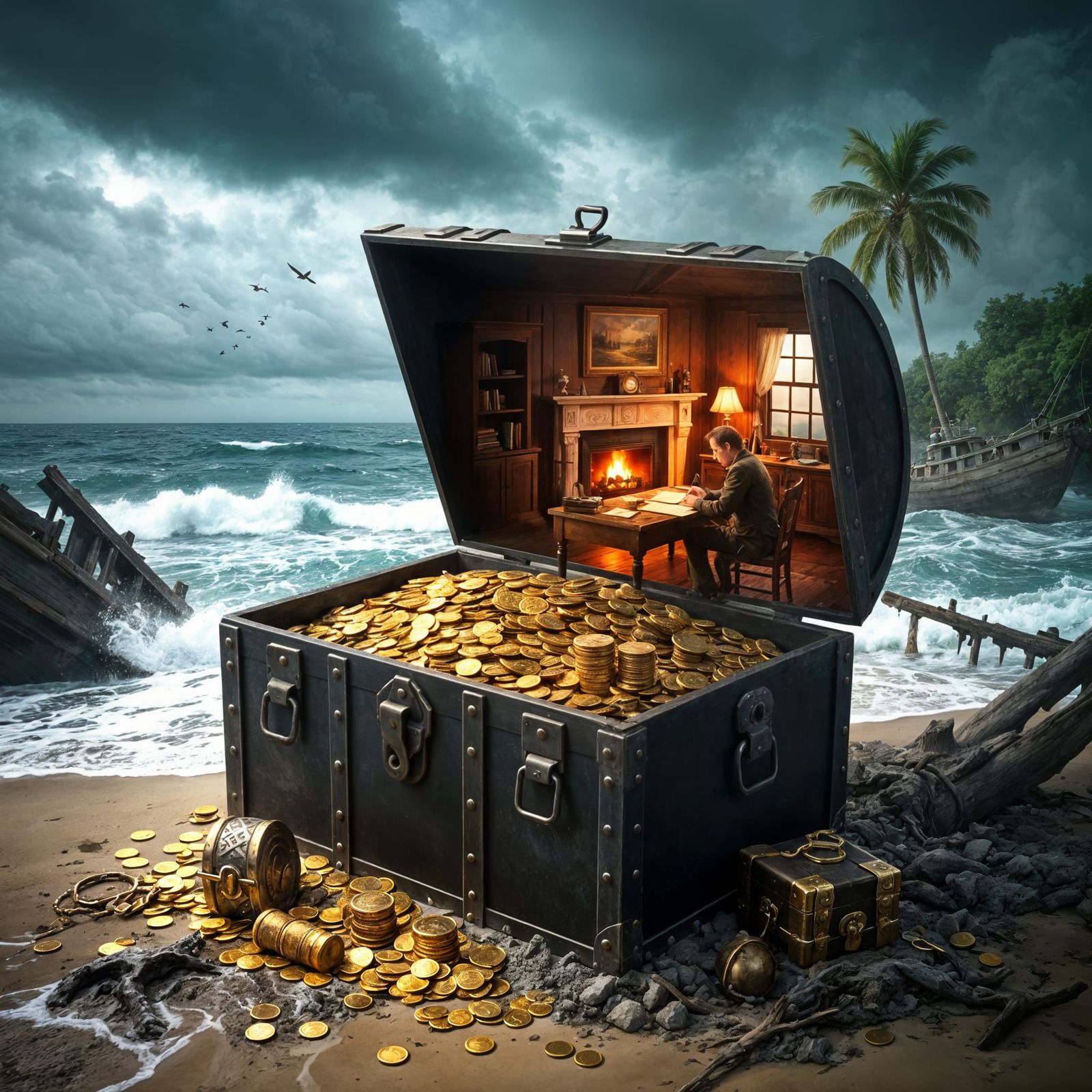 Pirate Treasure Chest Reveals Cozy Writer's World