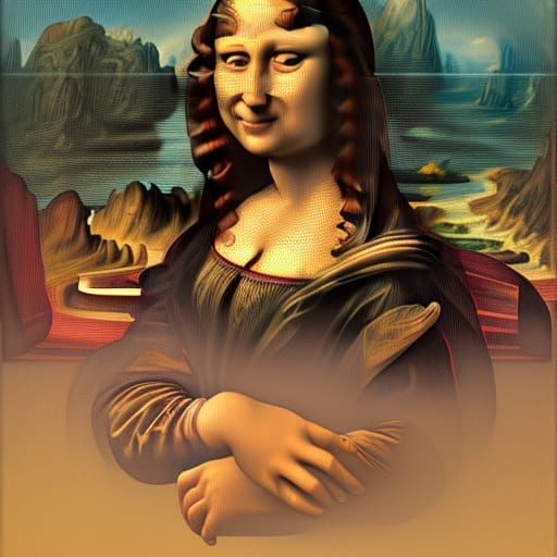 Mona Lisa Portrait in Art Nouveau Style