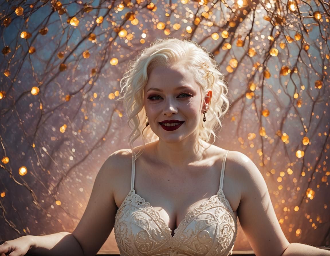 Albino Goth Sunbathing in Psychedelic Colors