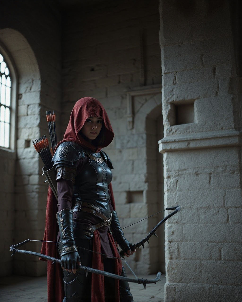 Diablo 3 Cosplayer in Front of Medieval Castle