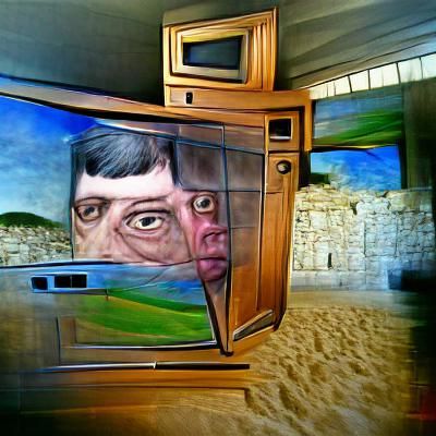 Surreal Picasso-esque Nightmare Inside a TV
