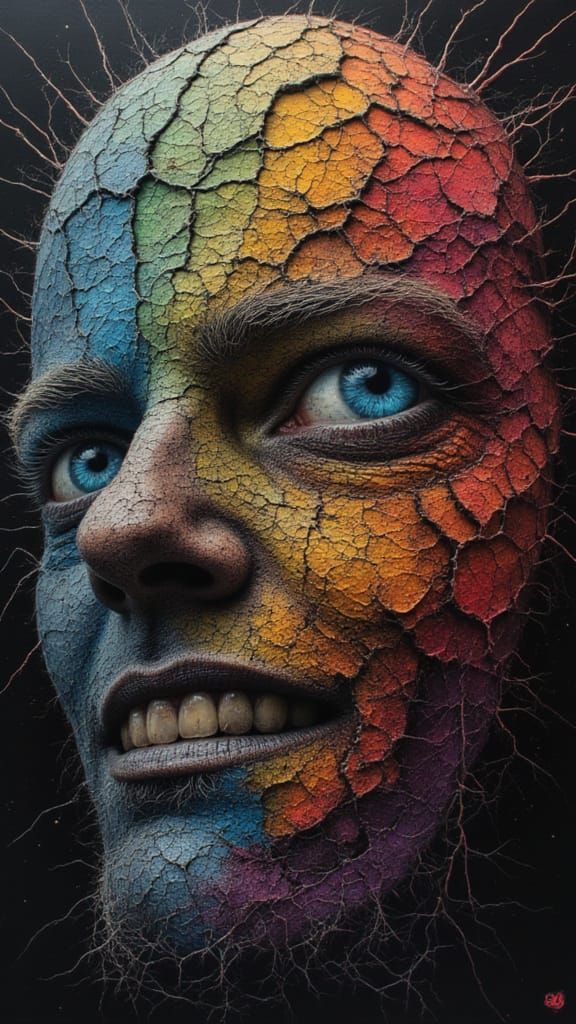 Surreal Mindscape of Mutated Faces and Fractals