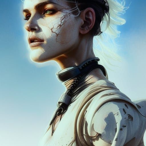 Mad Max Inspired Woman in Desolate Wasteland