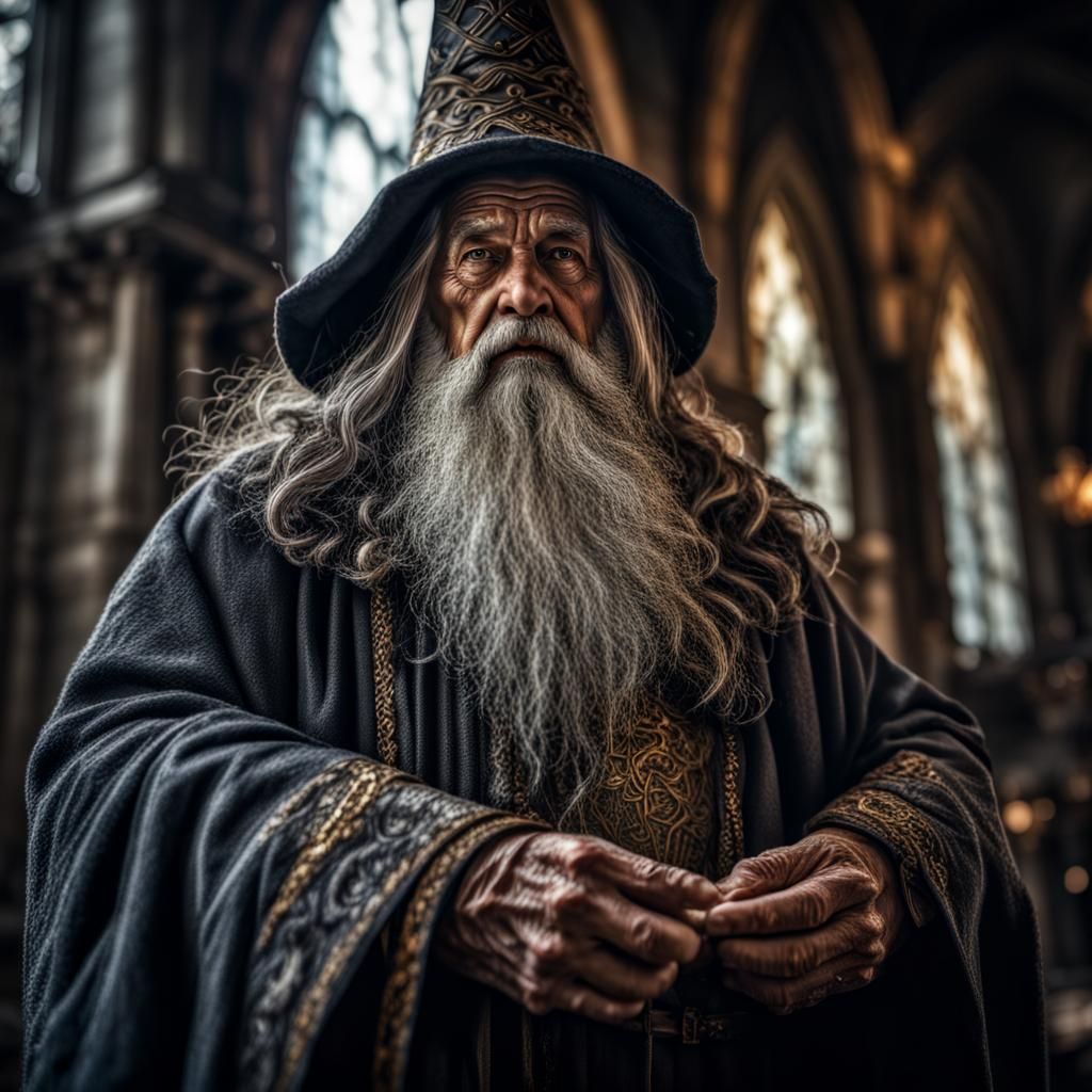 Detailed Wizard in Hyperrealistic Style